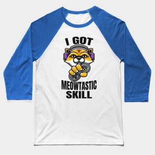 Gamer Cat Skills Baseball T-Shirt